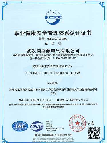 职业健康安全管理体系认证